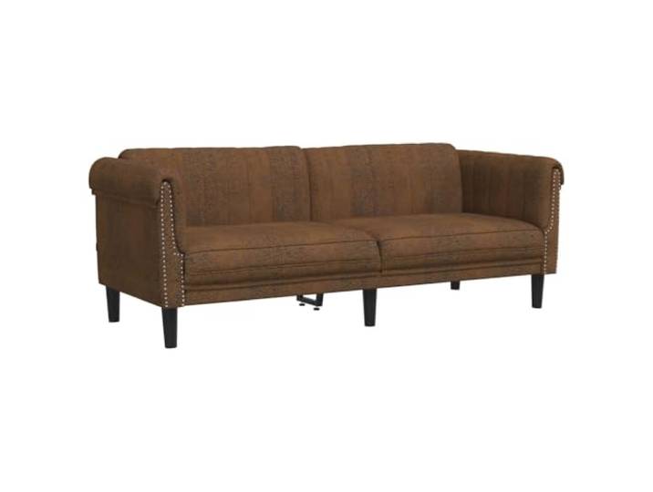 Todiikf 3-Sitzer Sofa Braun Wildlederoptik Couch Polstersofa 203cm Elegante 3er Couch aus pflegeleichtem Wildlederimitat mit stabiler Holzkonstruktion für Wohnzimmer und Gästezimmer.