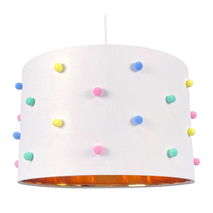 Relaxdays Hanglamp voor de kinderkamer met pompons