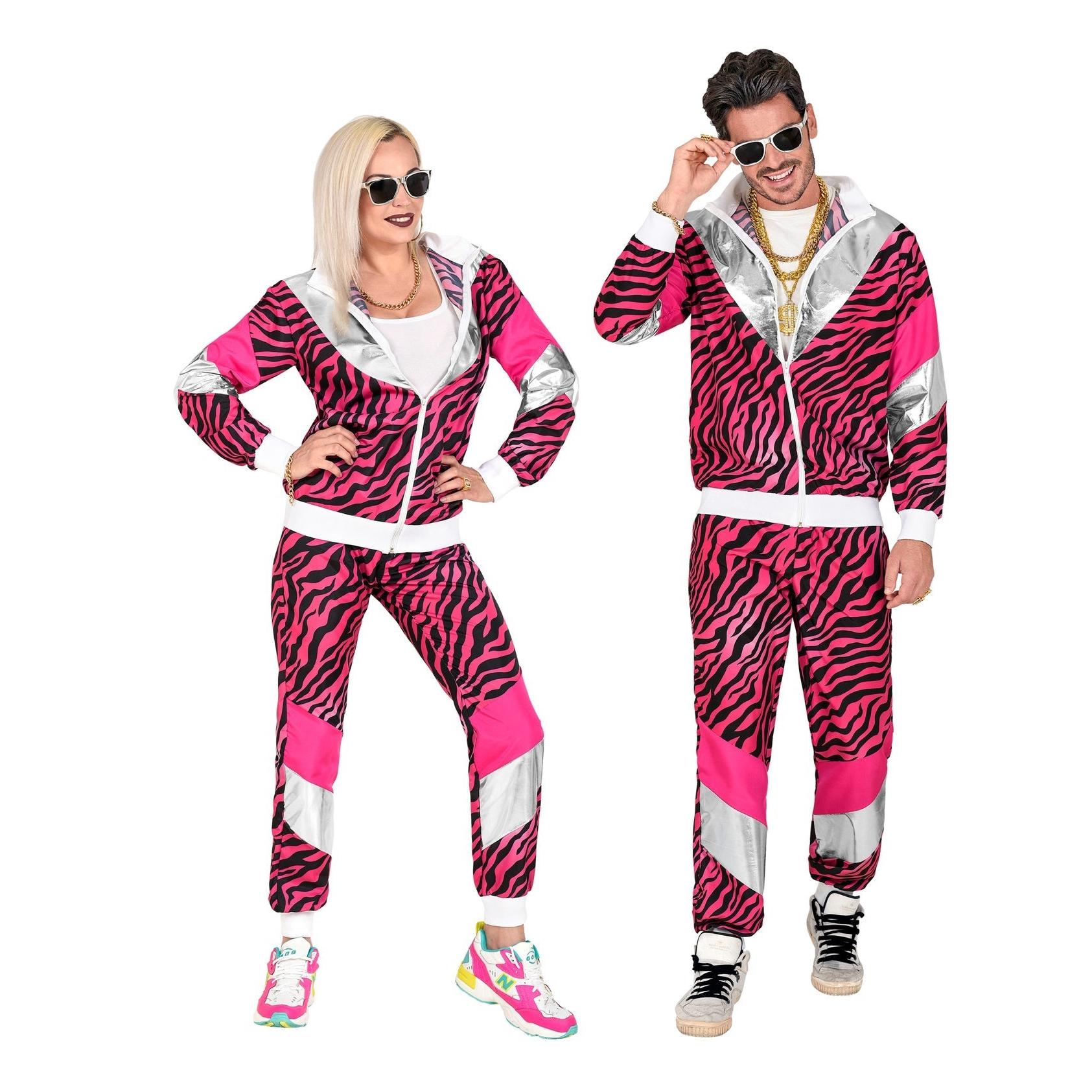 Widmann 80er Retro Trainingsanzug Tigerprint (oberteil, Hose) (L) (11293)