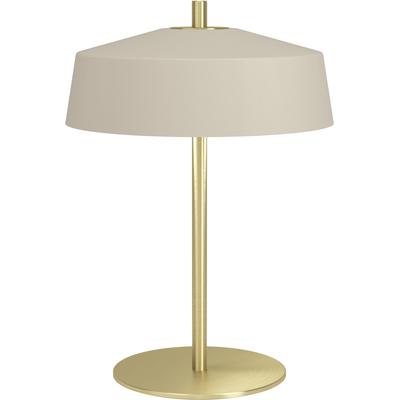 EGLO LED Tischleuchte "VALDIOLA", beige (sandfarben), 1, Ø 23cm H: 32,7cm, 1 Stk., Leuchten, Tischlampe, Lampe sandfarben, messing-gebürstet H:32,7 Ø 23 cm, LED Tischleuchte