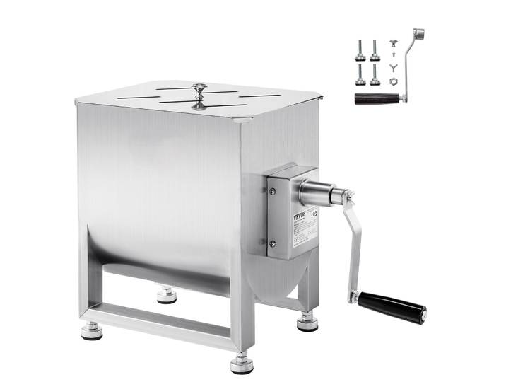 SucceBuy 10 20 30 40L mélangeur de viande manuel réservoir fixe équipement de traitement de la viande mélangeur de saucisses Machine avec couvercle poignée réducteur d'engrenage