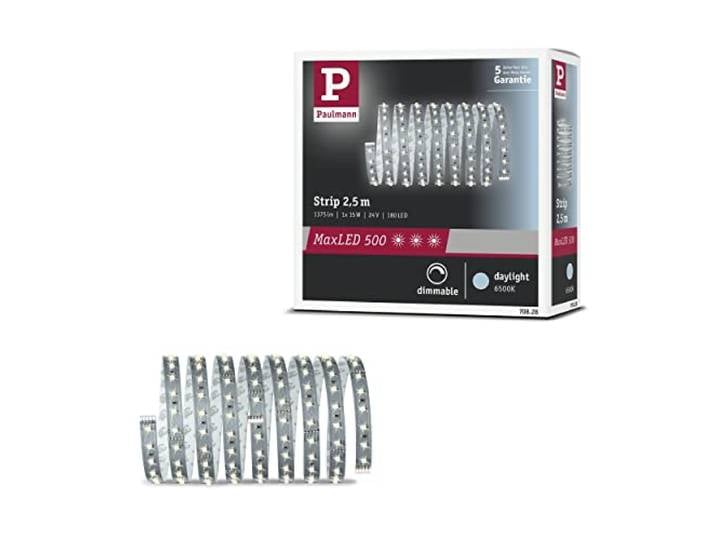 Paulmann MaxLED 500 Stripe 2\,5 m 15 W 6500 K argent MONTAGE SIMPLE – Système d’enfichage simple pour un montage sans difficulté
