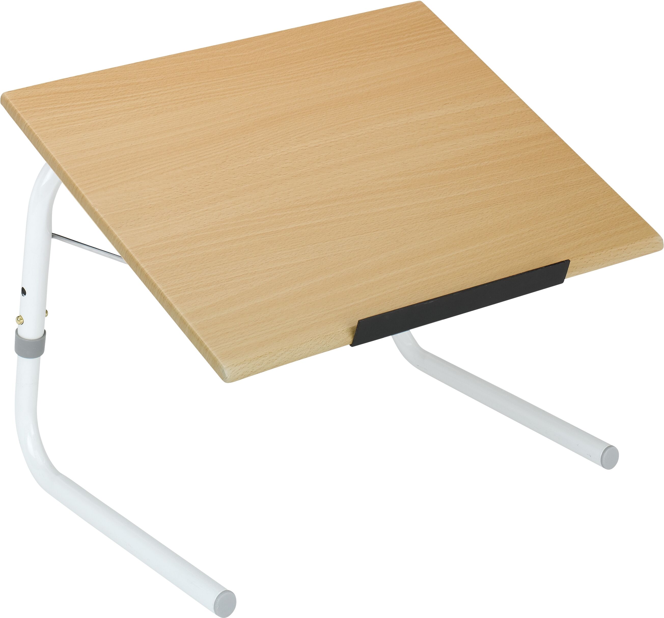 Tablett BISCHOF "Betttisch", weiß (weiß, holzfarben), B:52cm H:35cm L:40cm, Holz, MDF, Tabletts, Tablett, zusammenklappbar