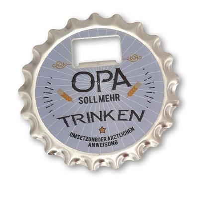 Bieröffner/Untersetzer mit Magnet - 'Opa soll mehr trinken'