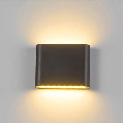 Inspire Curations AeroBeam 12W IP65 Aluminum Up And Down Wall Light Modern Waterproof Outdoor Sconce warm 3000k12w Length 173mm Bla