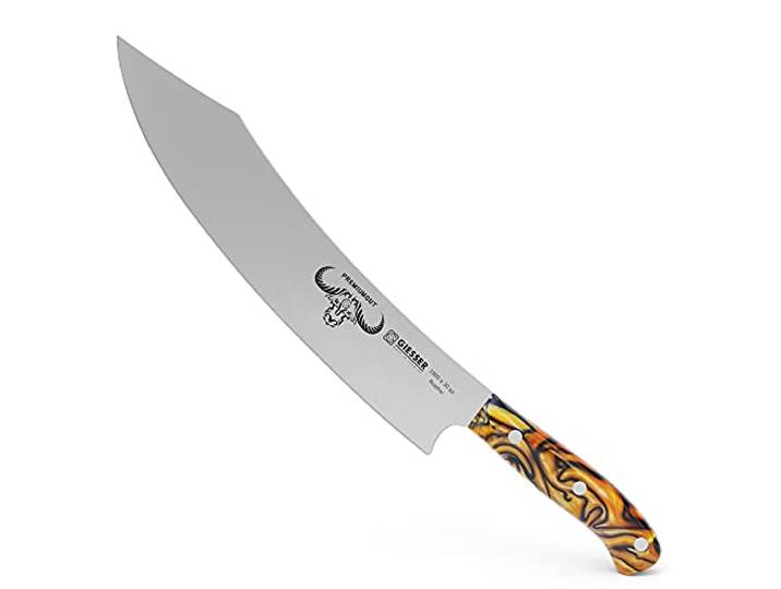 Giesser seit 1776 - Made in Germany - Kochmesser 30 cm Spicy Orange, PremiumCut Barbecue No 1, Küchenmesser, Acryl, exotisch, rostfrei, deutsches Grillmesser scharf