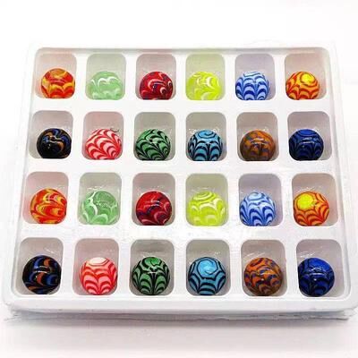 Lush Living Finds Handmade Glass Round Feather Marbles Balls, Kids Run Game Marble Solitaire, Vase Filled Fish Tank, Home Decor mottled