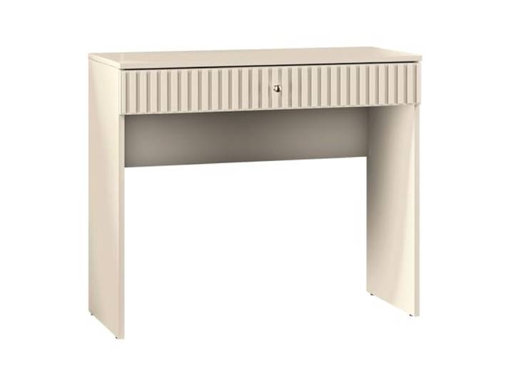 Selsey Schminktisch Caletto - Eleganter Schminktisch 92 cm Breit - Mit Schublade - Stilvolle Lamellenverzierung & Goldene Griffe - Langlebig Feuchtigkeits- & Kratzbeständig für Schlafzimmer