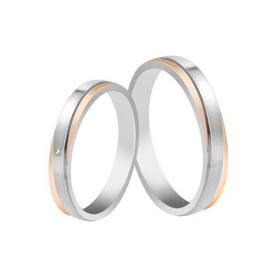 Partnerring AKZENT "Unity of Two, langlebig" Gr. 70, rosa (bicolor58), Fingerringe, Herren, 70, Edelstahl