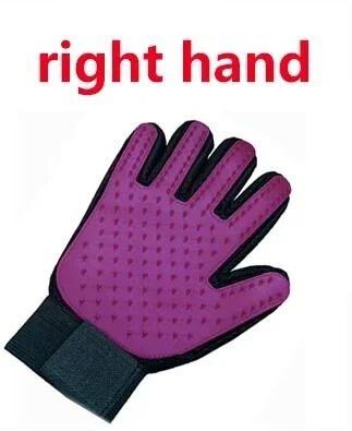 Uplifted Finds Silicone Five Finger Pet De Shedding Grooming Glove right Purple