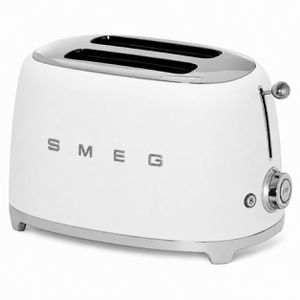 Smeg Toaster TSF01WHMEU 50er Retro Style, mit 6 Röststufen, mattweiß, 950 Watt, Edelstahl, für 2 Scheiben