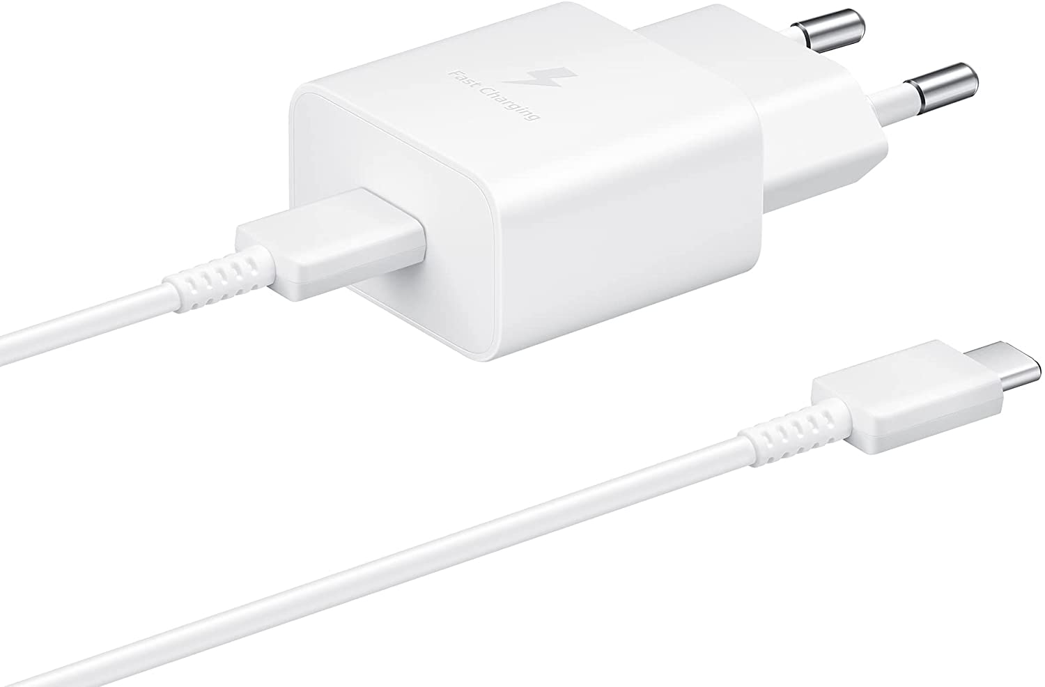 Samsung EP-T1510 Schnellladegerät mit USB-C-Kabel weiß EP-T1510XWEGEU