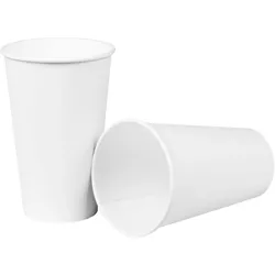 50 Pappbecher, weiß, 0,4l, ca. 320g/m2, mit PE-Beschichtung Einweg Becher