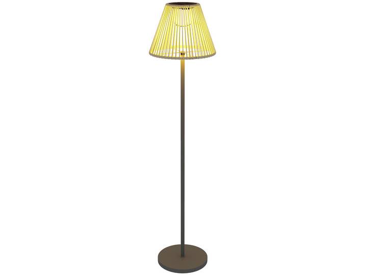 Outsunny Stehlampe aus Rattan, Solarlampen mit Lichtsensor 25 LED-Lichte Ip44, Grau, Metall, LED integrated, 33x135x33 cm, Lampen & Leuchten, Innenbeleuchtung, Stehlampen