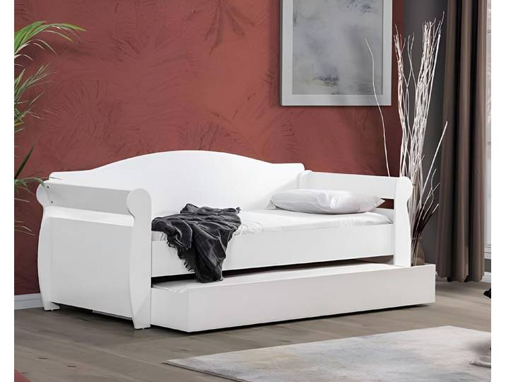 Xlmoebel Schlafsofa Ausziehbares Tagesbett in Weiß für Schlafzimmer und Gästezimmer, Tagesbett, Made in Europa