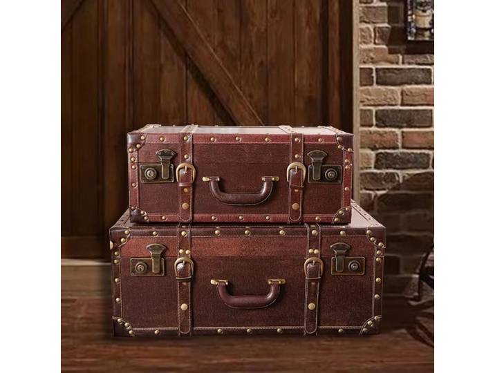 Valise Vintage en cuir PU, sac de voyage, grande capacité, étui de transport Durable, matériau de planche écologique pour l'organisation du voyage
