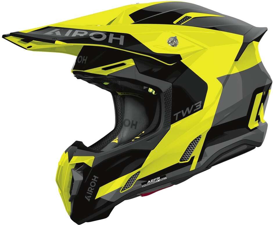 Casco Moto Cross Enduro Airoh TWIST 3 FANCY Giallo Lucido taglia M
