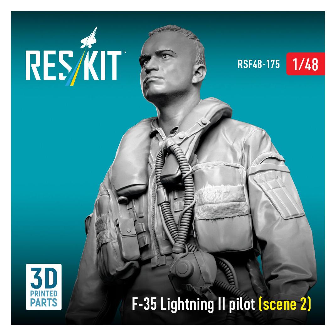 ResKit F-35 Lightning II pilot (scene 2) (3D Printed) (RSF48-0175)