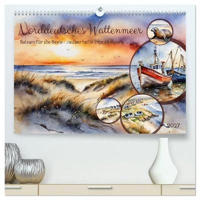 Norddeutsches Wattenmeer (hochwertiger Premium Wandkalender 2027 DIN A2 quer), Kunstdruck in Hochglanz
