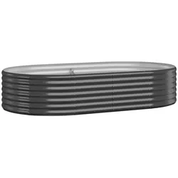 Helloshop26 - Pflanzkasten Hochbeet Blumenbeet Terrasse Garten pulverbeschichteter Stahl Anthrazit 02_0039482