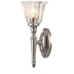 Wandleuchte Fackellampe Leuchte Badezimmerleuchte LED Glas Spiegellampe silber