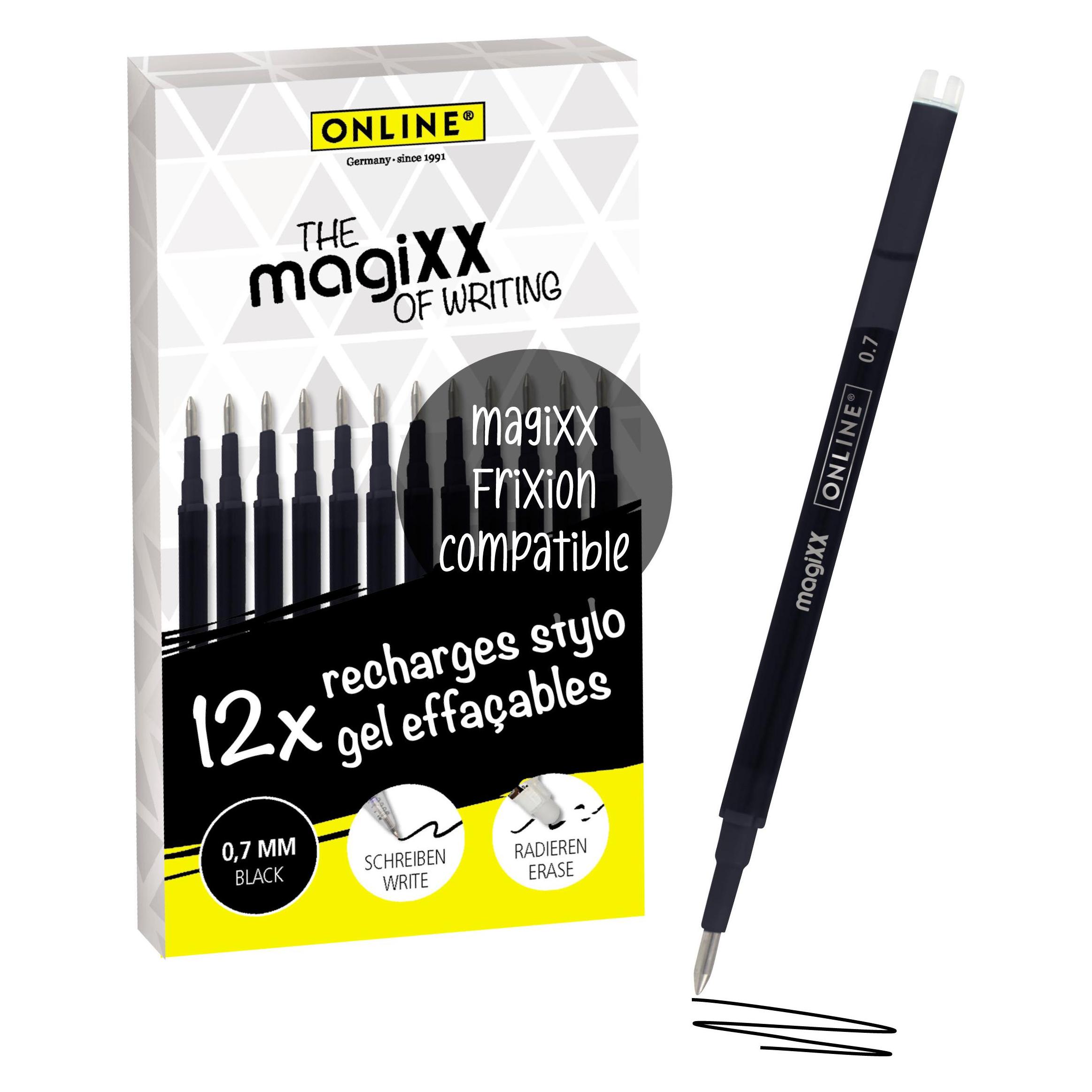 Online 12er Pack Gel-Minen, radierbar, schwarz (Schwarz, 0.70 mm, 12 Stk.) (40168)