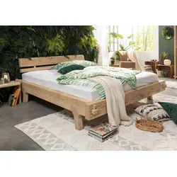 Balkenbett Eiche 200x200 natur geölt OAK HEART #04