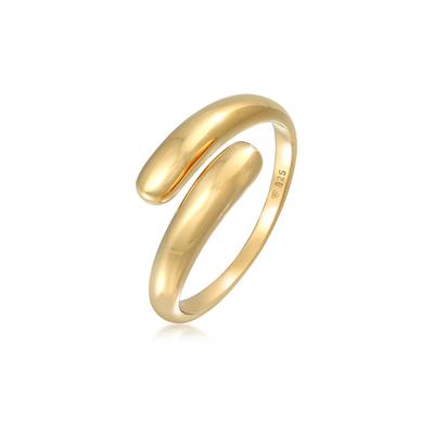 Silberring ELLI "Ring Wickelring Zart Basic 925 Sterling Silber" Gr. 58, gold, Fingerringe, Damen, 58, Silber 925 (Sterlingsilber), Silberring