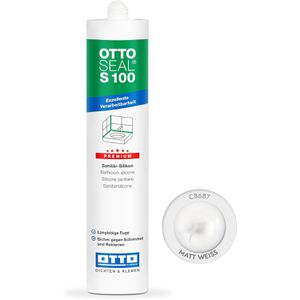 Otto-Chemie Silikon OTTOSEAL S100, weiß matt, Sanitär, Innen- und Außenbereich, 300ml