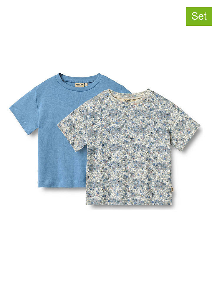 Wheat 2er-Set: Shirts in Hellblau/ Weiß - 122