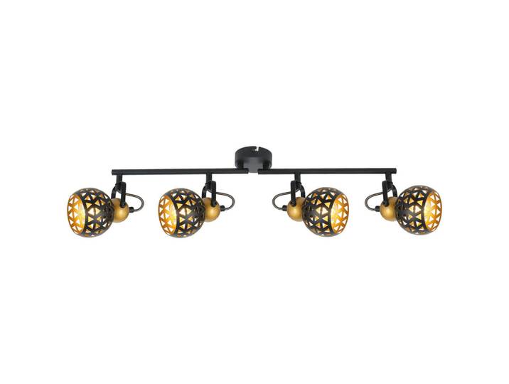 Globo Strahler, Schwarz, Goldfarben, Metall, 10x17.5x60 cm, drehbar, Lampen & Leuchten, Innenbeleuchtung, Spots & Strahler, Deckenspots