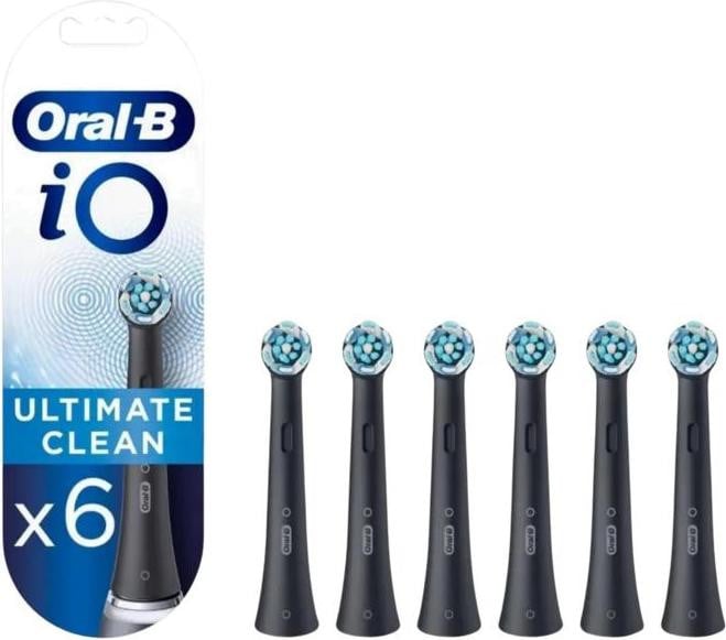 Oral-B iO UltimateClean vervangbare opzetborstels voor volwassenen - 6 stuks - Zwart
