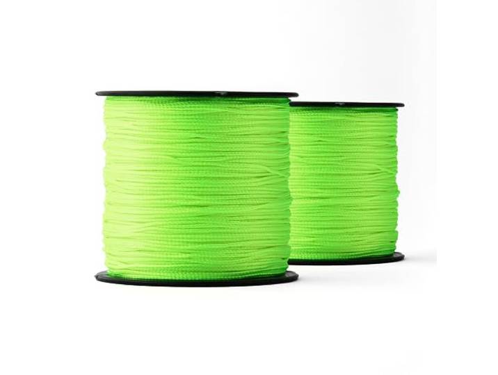 SNURO Polyester touw (1 mm, 100 m, groen fluo), verpakking van 2 stuks - robuust metselkoord fluorescerend groen voor elke toepassing - weerbestendig touw - breukkracht 30 kg