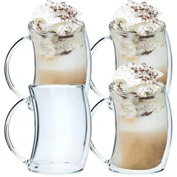 Intirilife Doppelwandiges Thermo Glas, Trinkgläser, Transparent