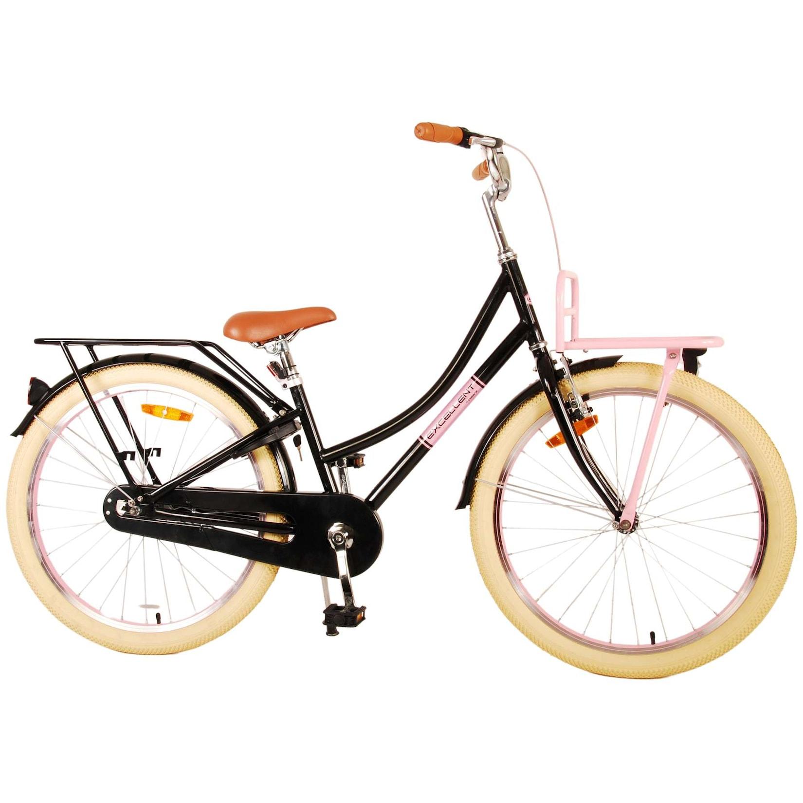 Volare Kinderfahrrad Excellent Fahrrad für Mädchen 24 Zoll Kinderrad Schwarz