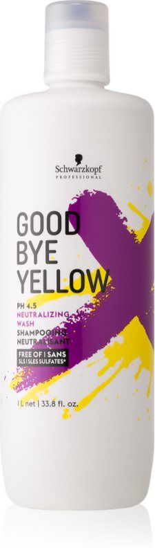 Schwarzkopf Professional Goodbye Yellow Shampoo zum Neutralisieren von Gelbstich für gefärbtes Haar oder Strähnen 1000 ml
