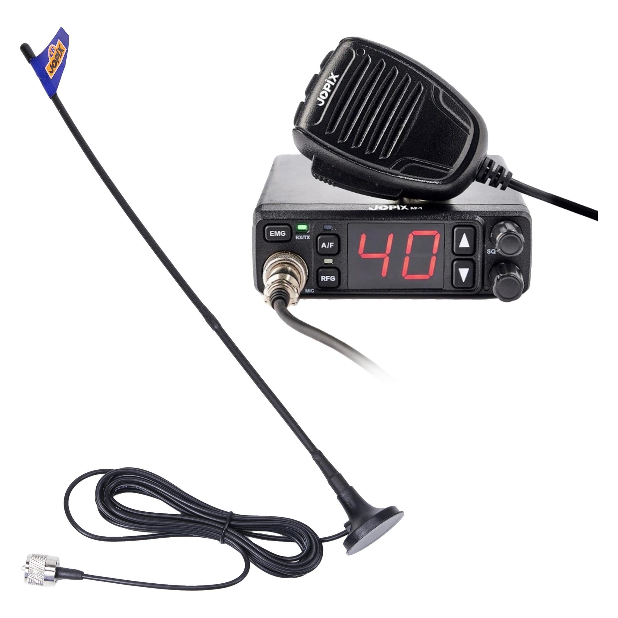 Jopix AP7 AM-FM 27mc vakantiekit incl. magneetvoet antenne (10 km) (ap07)