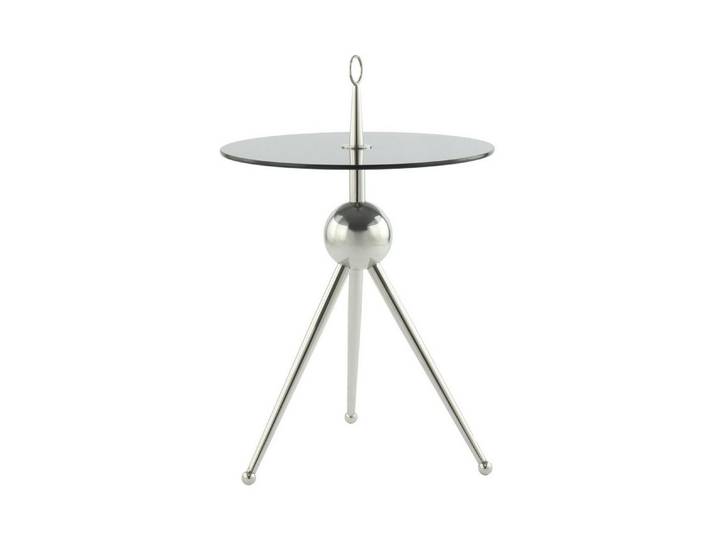 Qiyano Beistelltisch Beistelltisch - 100% Edelstahl & Glas - Tripod Design - Modern Deko