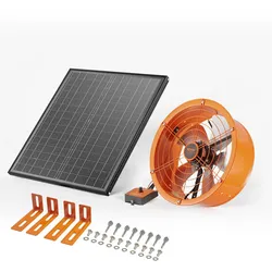 VEVOR Solar Ventilator, 400 x 150 mm, Solar Powered Fan, Dachbodenabluftventilator mit einstellbarem Thermostat, Außengitter, 1300 CFM Luftstromkapazität, für Giebel, Dach, Garage, Werkstatt