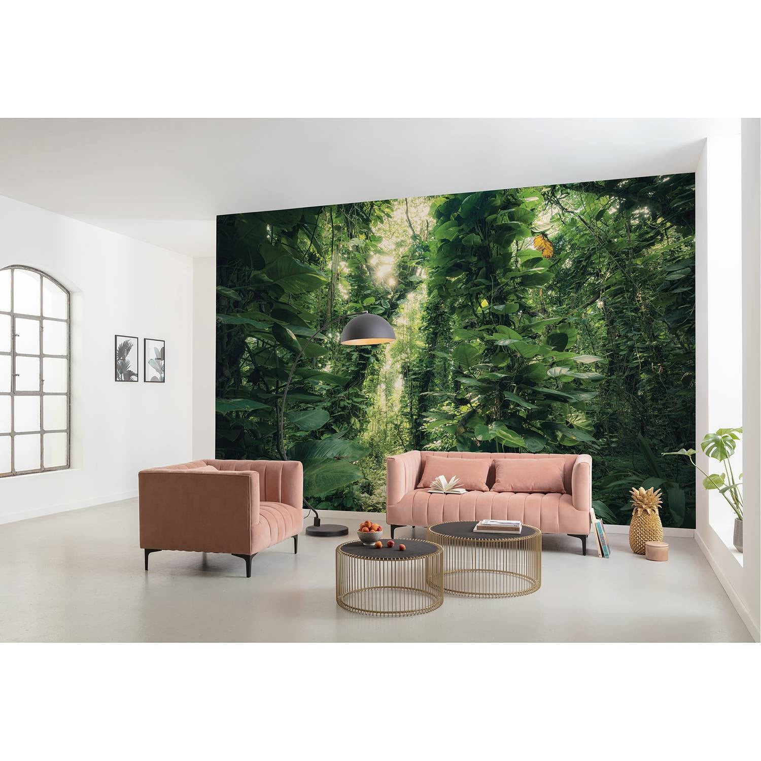 home24 Fotobehang Green Leaves Botanisch Modern Groen B: 450 cm, H: 280 cm