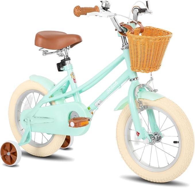 12/14/16/20-Zoll-Kinderfahrrad für Mädchen im Alter von 3-4 Jahren, 12/14/16/20-Zoll-Mädchenfahrrad mit Stützrädern und Korb