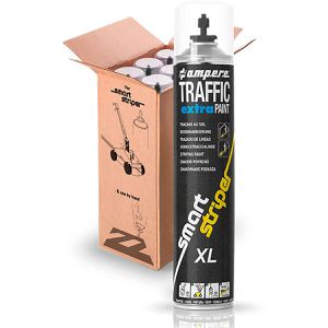 AMPERE Markierungsspray Traffic Extra Paint XL, schwarz, Langzeit, 6 Dosen je 750 ml