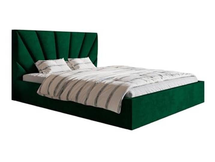 Emporius Doppelbett 140x200 Aris - Schlafzimmerbett 140x200 mit Bettkasten, Lattenrost - Polsterbett 140x200, (Grün - Kronos 19)