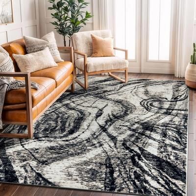World Rug Gallery Distressed Abstract Area Rug