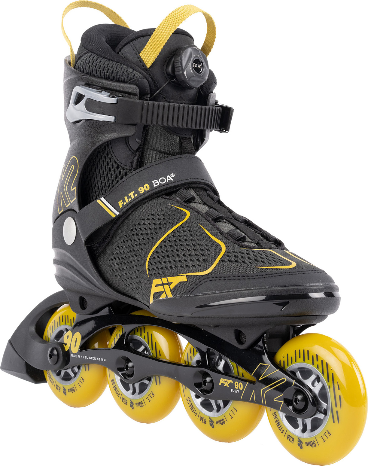 K2 Skates F.I.T. 90 BOA Inline Skates Herren grau - mustard Größe EU: 49
