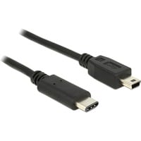 USB 2.0 Kabel, USB-C Stecker > Mini-USB Stecker schwarz, 1 Meter
