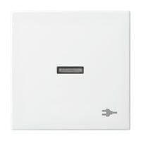 Wippe mit Aufdruck mit kleiner transparenter Kalotte mit Symbol Stecker Retail