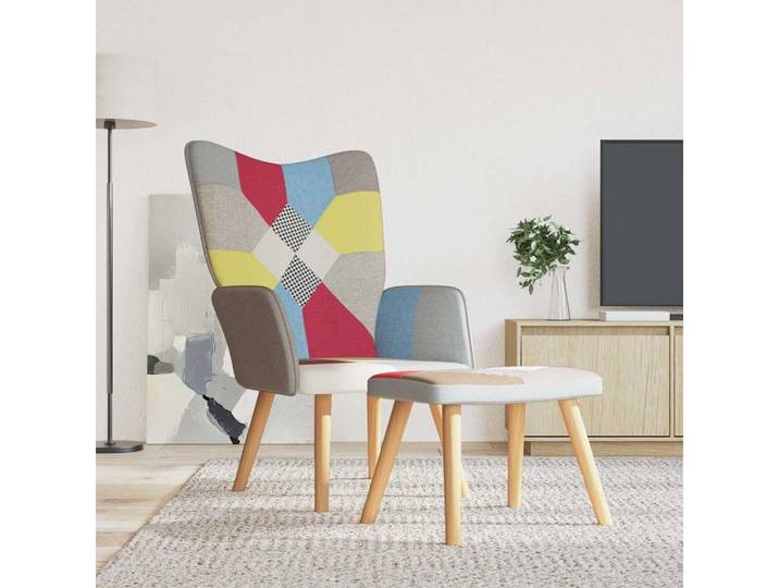 vidaXL Sessel vidaXL Relaxsessel mit Hocker Patchwork Stoff