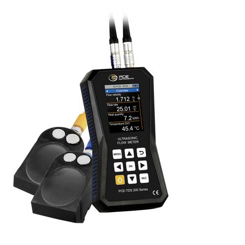PCE Instruments Ultraschall-Durchflussmessgerät PCE-TDS 200L mit Durchflusssensoren für Ø315-6000mm |Datenlogger 32GB