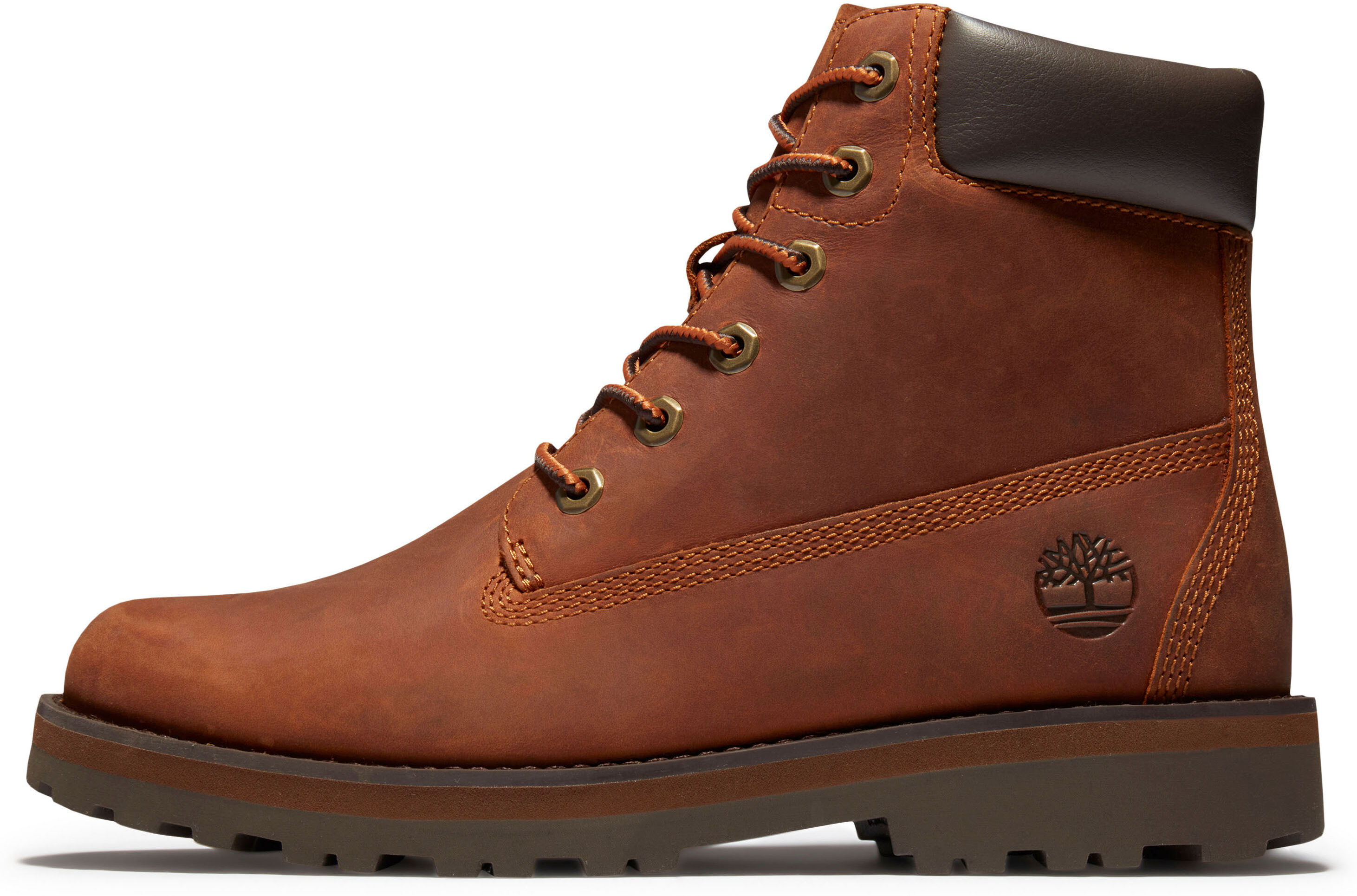 Schnürboots TIMBERLAND "COURMA KID - MID LACE BOOT", Jungen, Gr. 40, Synthetik, braun, Leder, Schuhe Schnürboots, Winterstiefel, Schnürstiefel, Winterschuhe braun 40, Synthetik